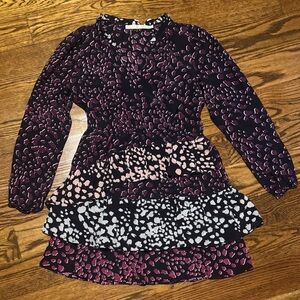 Marie Oliver Casual Dress in Purple and Pink Print